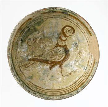 Coupe à décor d'oiseau