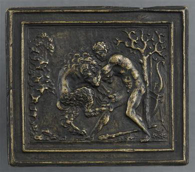 Plaquette : Hercule et le lion de Némée