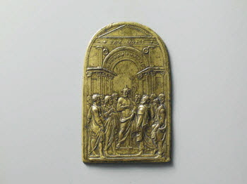 plaquette : le Christ et les apôtres.