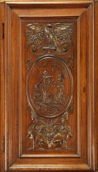 Armoire à deux corps et à décor de plaques de marbre, image 6/11