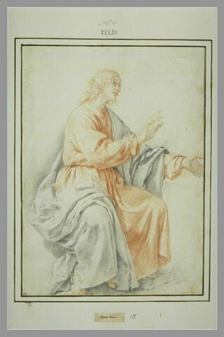 Homme drapé, assis, de profil vers la droite, prêchant, image 2/2