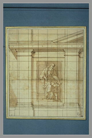 Détail de décoration architecturale, avec un saint dans une niche, image 4/4