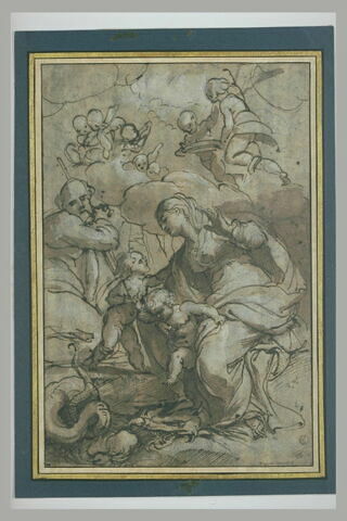 Sainte famille avec le petit saint Jean et l'Enfant Jésus écrasant le Démon, image 2/2