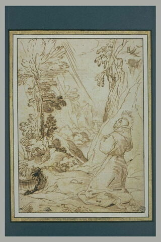 Saint François en prière dans un paysage, image 2/2