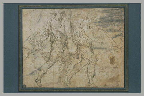 Un vieil homme porté par un jeune homme et un homme plus âgé, image 2/3