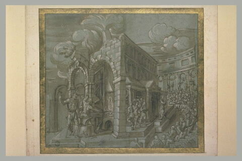 La Forge de Vulcain ; un théâtre à ciel ouvert avec de nombreux spectateurs, image 2/2