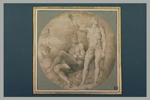 Hercule, debout près d'un homme nu, assis, enchainé, image 2/2