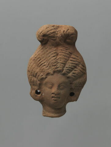 figurine de tête de femme romaine à cou fermé