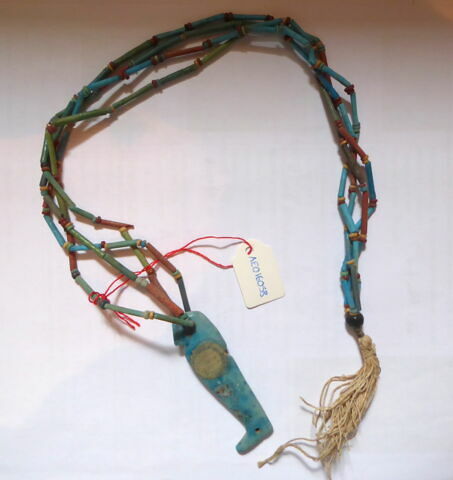 collier à pendentif ; collier à 2 rangs ; perle tubulaire ; amulette, image 4/5