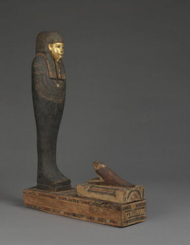 statue de Ptah-Sokar-Osiris ; figurine d'oiseau akhem