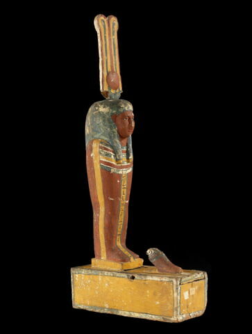 statue de Ptah-Sokar-Osiris ; figurine d'oiseau akhem