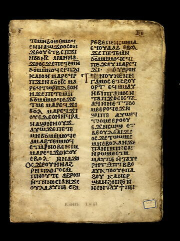 codex ; fragmentaire