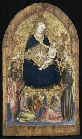 La Vierge et l'Enfant avec quatre saints et trois anges musiciens