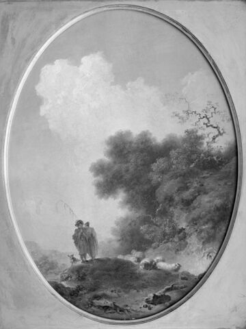 Bergers dans un paysage, dit aussi Pâtre jouant de la flûte, bergère l'écoutant, image 7/7