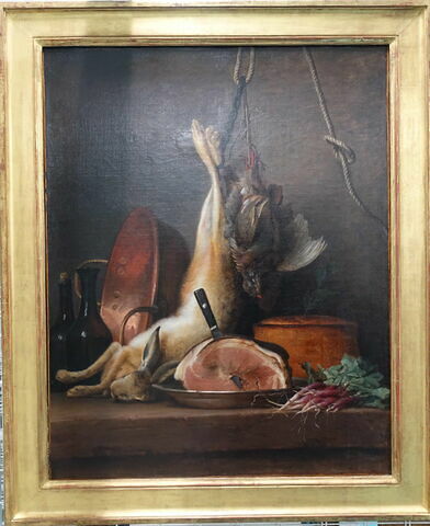 Nature morte : lièvre, perdrix et jambon