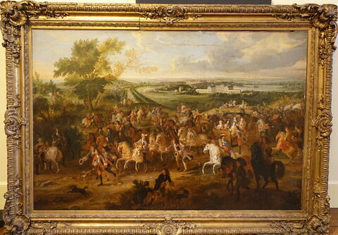 Cortège royal, avec vue sur le château de Clagny et de Versailles