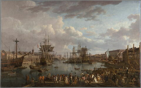 Vue de l'intérieur du port de Brest, prise de l'ancienne cale de l'Intendance, en 1795