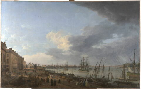 Vue d'une partie du Port et de la ville de Bordeaux prise du côté des Salinières