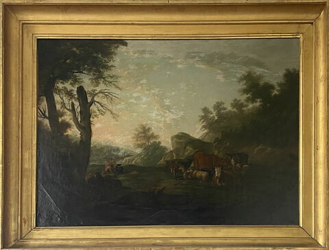 Paysage avec berger et bergère