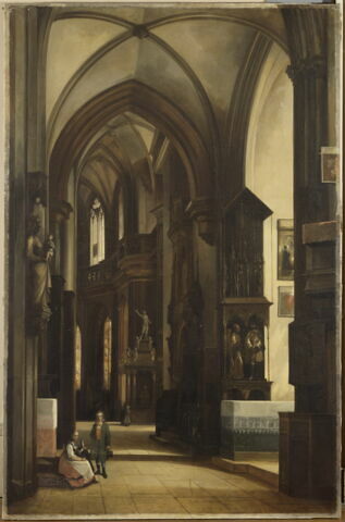 Intérieur de l'église Saint-Laurent à Nuremberg (Bavière)