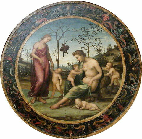 L'Amour et la Charité, dit jadis Vénus terrestre avec Éros et Vénus céleste avec Antéros et deux autres Cupidons ou Allégorie de l'Amour, image 3/4