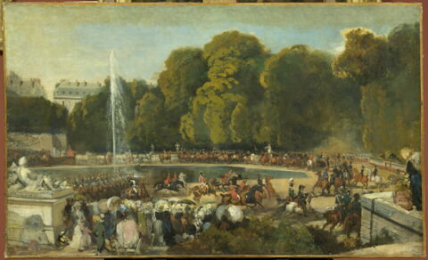 Esquisse pour L'Entrée de la duchesse d'Orléans dans jardin des Tuileries, à l'époque de son mariage (4 juin 1837)