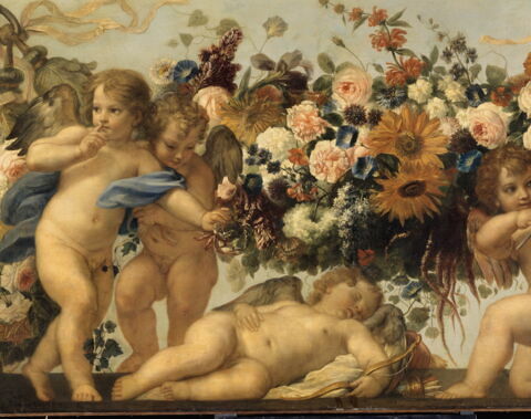 Amour et guirlande de fleurs avec perroquet, image 3/4