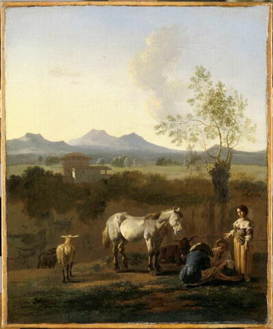 Cheval blanc dans un paysage d'Italie, image 2/3