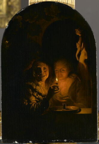 Couple d'amoureux éclairés par une bougie. Effet de lumière, image 2/3