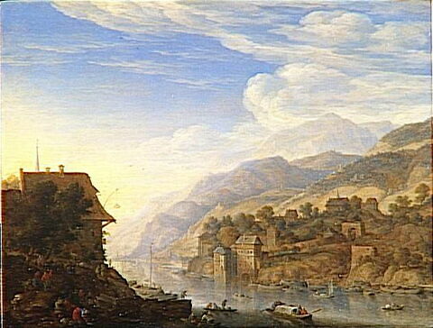 Vue des bords du Rhin; paysage de fantaisie, image 6/6