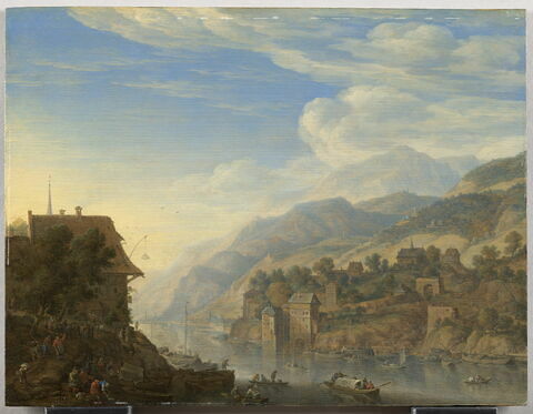 Vue des bords du Rhin; paysage de fantaisie