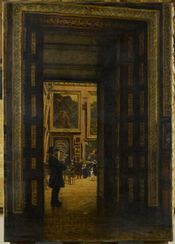 La Salle des Sept Cheminées au musée du Louvre, vue depuis la salle des Bijoux