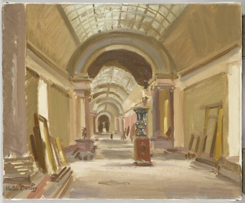 La Grande Galerie du musée du Louvre pendant les travaux, en 1946.