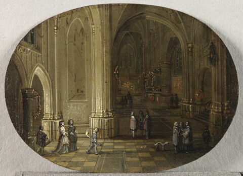 Intérieur d'église. Effet de nuit