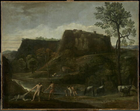 Paysage avec Hercule tirant Cacus de sa caverne