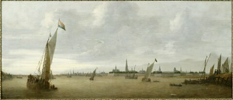 La Rade d'Anvers, vue du sud-ouest, depuis la rive droite de l'Escaut, en amont, à hauteur d'Hoboken, image 9/9