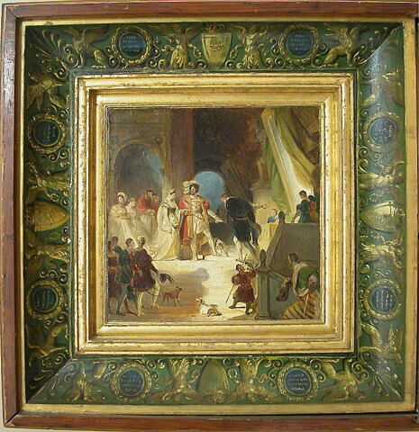 François Ier reçoit les tableaux rapportés d'Italie par le Primatice. Esquisse de plafond., image 2/4