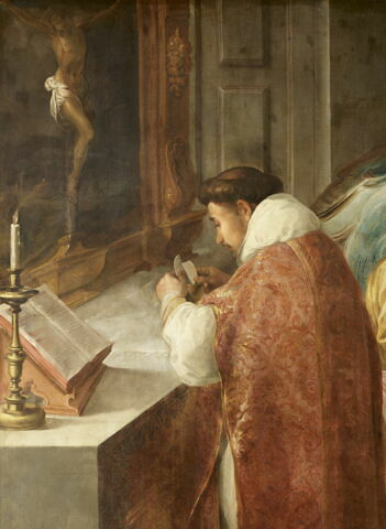 Saint Bonaventure recevant la communion des mains d'un ange, image 3/7