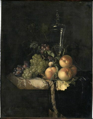 Raisins, pêches et grand verre, image 5/5