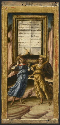 Deux anges portant un cartouche