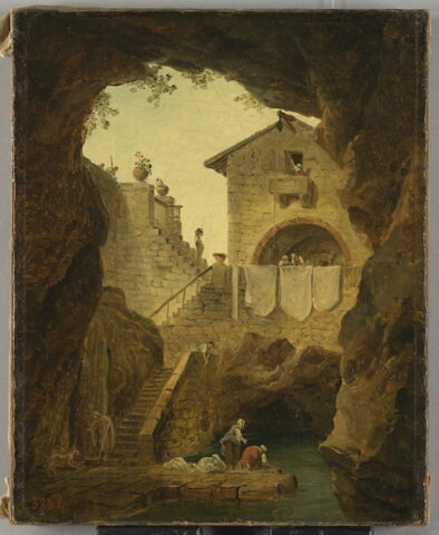 Lavandières. La Fontaine sous la grotte