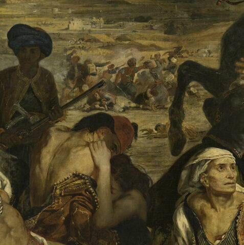 Scènes des massacres de Scio. Familles grecques attendant la mort ou l'esclavage, image 12/23