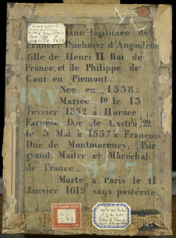 Diane de France, duchesse d'Angoulême (1538-1619), fille naturelle et légitimée de Henri II, roi de France., image 2/3