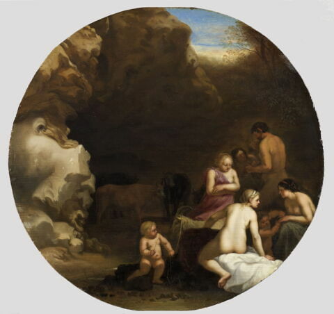 Nymphes et satyre à l'entrée d'une caverne