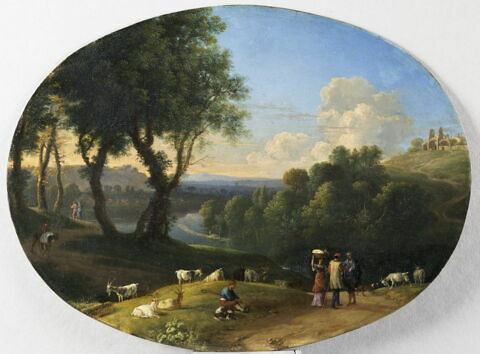 Paysage avec chèvres et pâtres