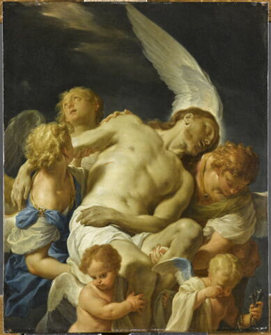 Le Christ mort porté par des anges