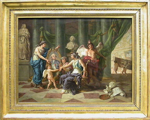 Allégorie relative à l'établissement du Muséum dans la Grande Galerie du Louvre, image 3/4