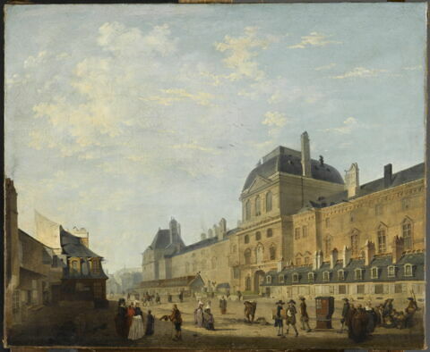 La Façade du Louvre avec le Pavillon de l'Horloge, vue de la Fromenteau.