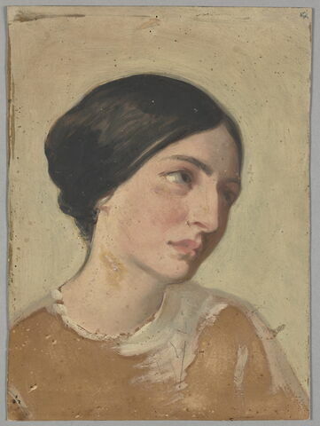 Tête de jeune femme de trois quarts à droite. Une des filles de Victor Hugo (Léopoldine)