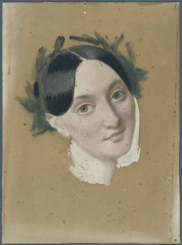 Tête de femme de trois quarts à gauche couronnée de laurier. Madame Jules Janin, image 3/4